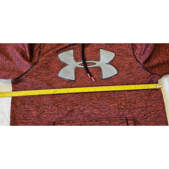 Under Armour UA Hoodie Medium Storm Fleece Twist Red & Black Big Logo *read Info - Picture 4 of 11